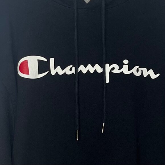 Champion Hoodie Mens XL Black Spell Out Athletic Workout - Picture 5 of 9